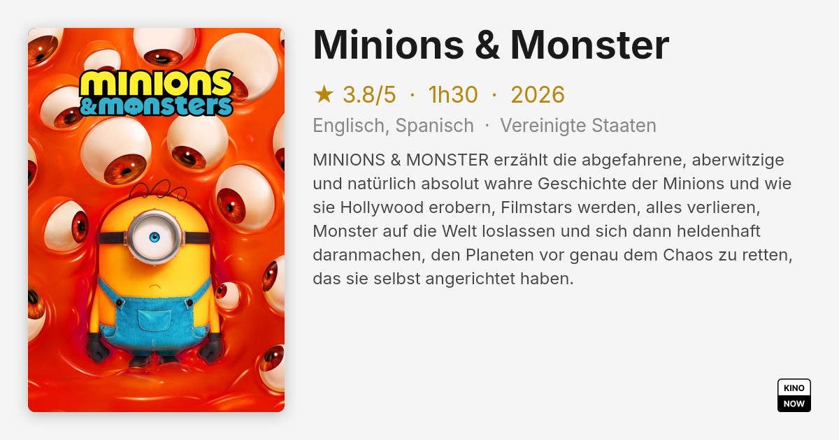 Vorführungszeiten Für Minions & Monster
